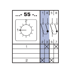 Vačkový spínač 4G10-55-U, 2P, APATOR