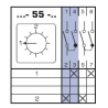 Vačkový spínač 4G10-55-U, 2P, APATOR