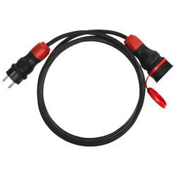 Predlžovací kábel PS-X1 / IP 54 / 10M / 3x2,5 / H05RR-F čierno-červený