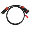 Predlžovací kábel PS-X1 / IP 54 / 10M / 3x2,5 / H05RR-F čierno-červený
