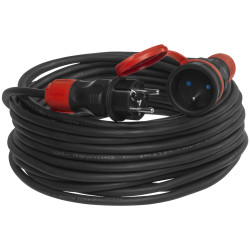 Predlžovací kábel PS-X1 / IP 54 / 30M / 3x1,5 / H05RR-F čierno-červený