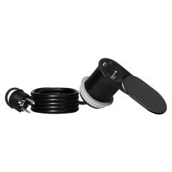 Nábytková zásuvka, kábel 1,9 m, 1x2P+E, 2xUSB (typ A+C), čierna