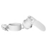 Nábytková zásuvka, kábel 1,9 m, 1x2P+E, 2xUSB (typ A+C), biela