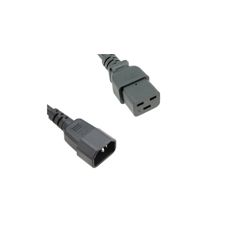 Napájací kábel C14 až C19 čierny, 1,0 m, 15A/250V, 14/3 SJT