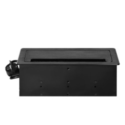 Nábytková zásuvka s protiprachovou kefou a 1,5m káblom, 2x2P+E, 2x USB, 2xNET
