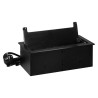 Nábytková zásuvka s protiprachovou kefou a 1,5m káblom, 2x2P+E, 2x USB, 2xNET
