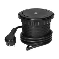 Nábytková zásuvka s 1,5m káblom, 3x2P+E, Qi 1.2.4 max. 10W, A+C