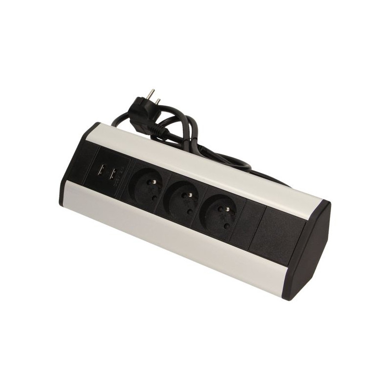 Nábytková zásuvka s USB nabíjačkou a 1,8m káblom
