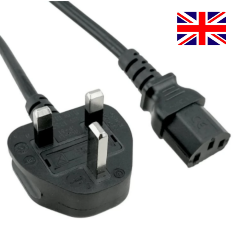 Napájací kábel Veľká Británia BS1363/C13 čierny 2,5 m, 10A/250V H05VV-F3G1,0