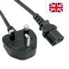 Napájací kábel Veľká Británia BS1363/C13 čierny 2,5 m, 10A/250V H05VV-F3G1,0