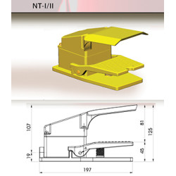 Hlinikový nožný pedálový spínač - NT- II s krytom