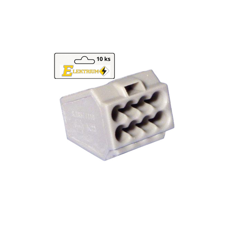 Bezskrutková svorka 8 pól, balenie 10 ks, 1,0 - 2,5 mm2