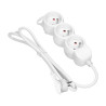 Predlžovací kábel 1,5m 3x1,5mm2, 16A, 3 zásuvky, biela