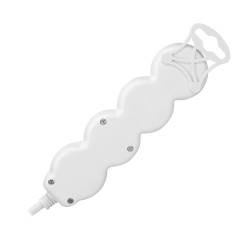 Predlžovací kábel 5m 3x1, 5mm2, 16A, 3 zásuvky, biela, s vypínačom