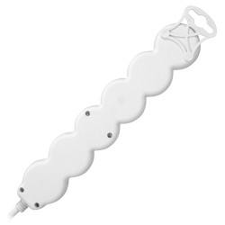 Predlžovací kábel 3m 3x1, 5mm2, 16A, 5 zásuviek, biela, s vypínačom