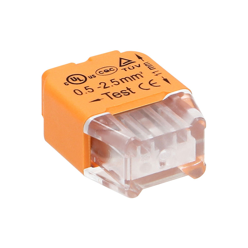 Bezskrutková svorka ORNO 0,75-2,5 mm2, 2 pól, IEC 300V/24A, 10 ks