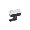 Nábytková zásuvka KOMBI BOX 2 x 230 V AC a USB A + USB C, 3m kábel, biela