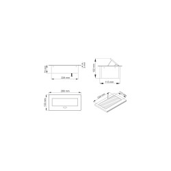 Nábytková zásuvka KOMBI BOX 2 x 230 V AC a USB A + USB C, 3m kábel, biela