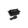 Nábytková zásuvka KOMBI BOX 2 x 230 V AC a USB A + USB C, 3m kábel, čierna