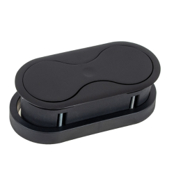 Nábytková zásuvka EIGHTBOX 1x230V, 1xUSB A, 1m kábel, čierna