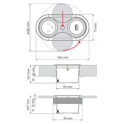 Nábytková zásuvka EIGHTBOX 1x230V, 1xUSB A, 1m kábel, čierna