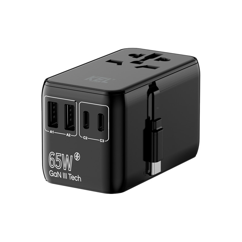 Univerzálny sieťový adaptér (EU, UK, US, AU), rýchle nabíjanie PD65W+QC