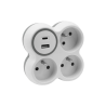 Rozbočka 3x uzemnenej zásuvky, 1x USB A 18W, 1x USB C PD 20W
