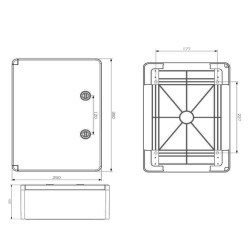 Distribučná skriňa ME50002207 250x350x150mm, IP65, IK10, transparentné dvierka