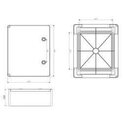 Distribučná skriňa ME50002407 300x400x220mm, IP65, IK10, transparentné dvierka