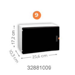 Plastová rozvodnica Quantum na omietku 9 m, biele dvierka