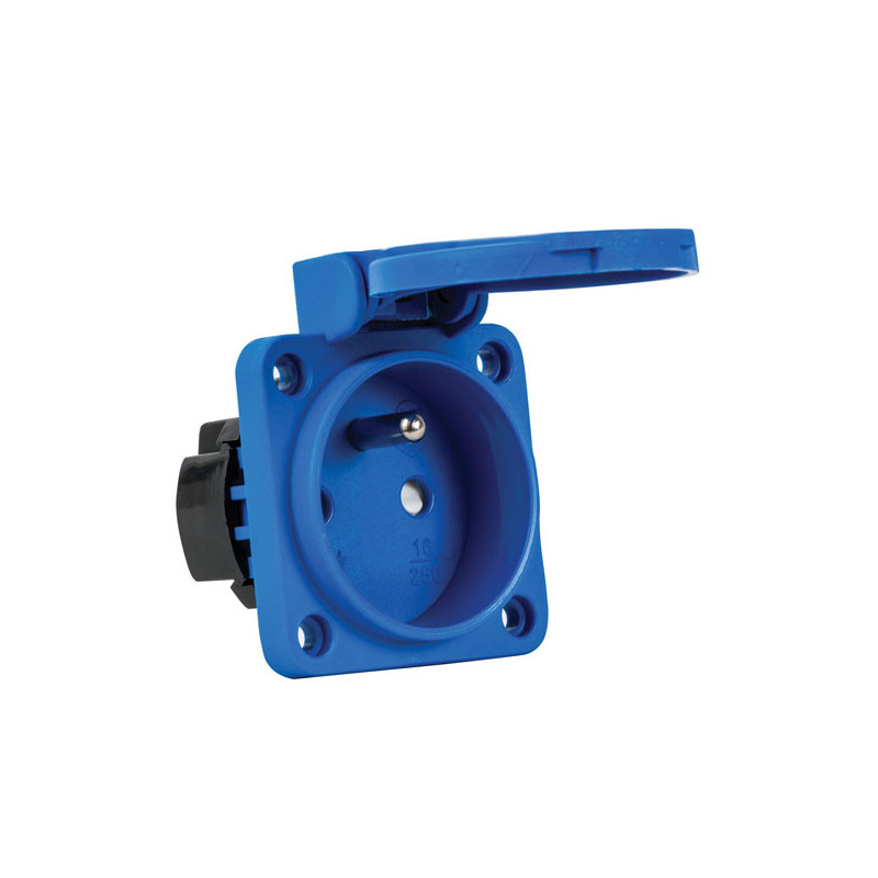 Vstavaná zásuvka 2P + E 230V 16A, modrá METE