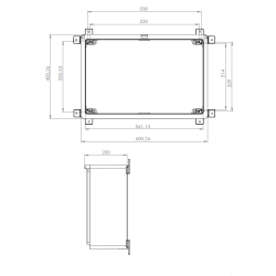 Distribučná skriňa AKAB-400200 400x600x200, IP65, IK08