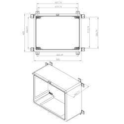 Distribučná skriňa AKAB-400240 400x500x240, IP65, IK08