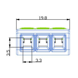 Bezskrutková svorka páčková ELEKTRIUM 0,5-2,5mm2, 3 pól