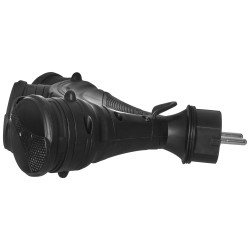 Roztrojka s vidlicou EXTREM 3x230V, IP54, čierna