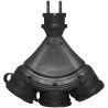 Roztrojka s vidlicou EXTREM 3x230V, IP54, čierna