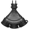 Roztrojka s vidlicou EXTREM 3x230V, IP54, čierna