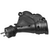 Roztrojka s vidlicou EXTREM 3x230V, IP54, čierna