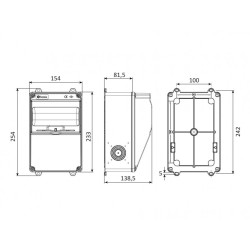 Krabica pre zásuvkovú kombináciu 155x255x138 7 modulov