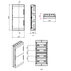 Rozvodnica na omietku 72 modulov, IP65, CP