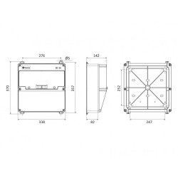 Škatuľa pre zásuvkovú kombináciu BH4 340x340x140 17 modulov, IP66