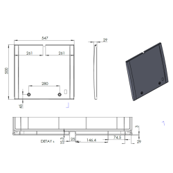 Distribučná skriňa ME50001105 500x600x220, IP65, IK10