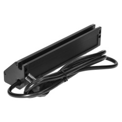 Nábytková zásuvka s USB nabíjačkou, držiakom telefónu, 1,5m kábel, 3x2P+E, 2xUSB (typ A, 2,4A), čierna