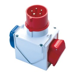 Adaptér z CEE vidlice 400V na zásuvky CEE 2P + E 16A 230V, 3P + E 16A 400V