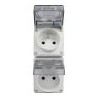 Adaptér z CEE vidlice 2P+E 16A 230V na francúzske zásuvky IP44