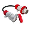 Adaptér vidlice CEE 3P+N+E 16A 400V na zásuvku CEE 3P+E 32A 400V IP67