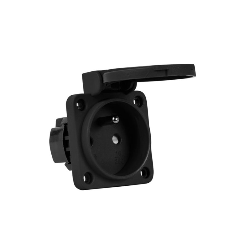 Vstavaná zásuvka 2P+E 230V 16A, čierna METE