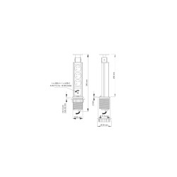 Nábytková zásuvka výsuvná LIFT BOX USB A + C, 3x230V, 1,5 m kábel, čierna