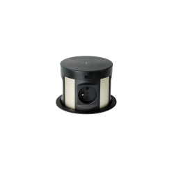 Nábytková zásuvka výsuvná MULTIBOX USB A+C, 4x230V, 1,7m kábel, čierna