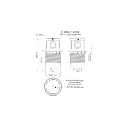 Nábytková zásuvka výsuvná MULTIBOX USB A+C, 4x230V, 1,7m kábel, biela